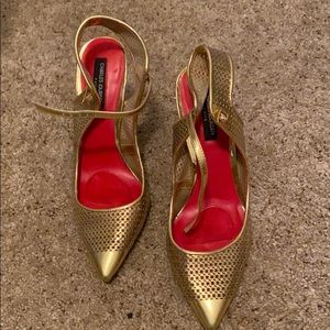 Charles Jourdan Gold Heels